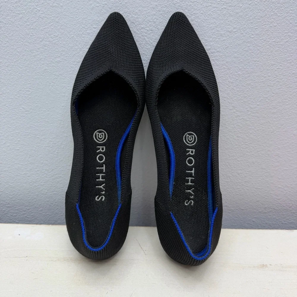Rothy’s Black Pointed Toe Flats Size 7.5